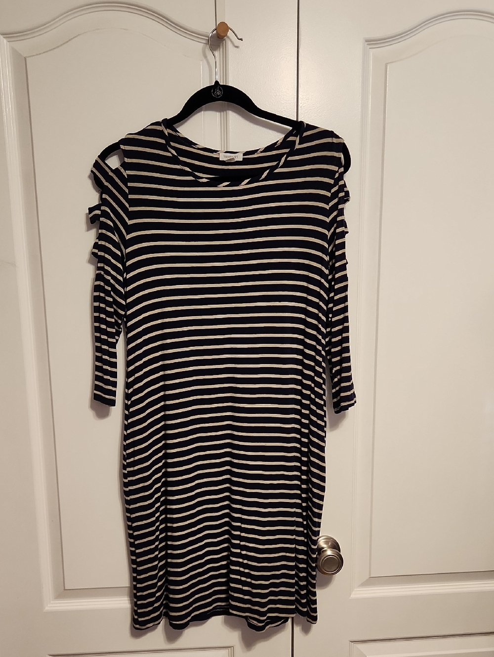 Westport Navy and Cream Boatneck Stripe Tee